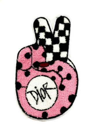 Large Pink Peace Chenille patches