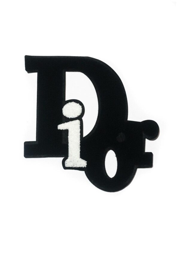 Large Black iron on chenille patches