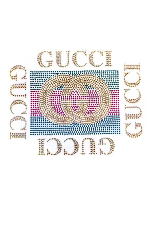 Red and green Rhinestone Iron on patches