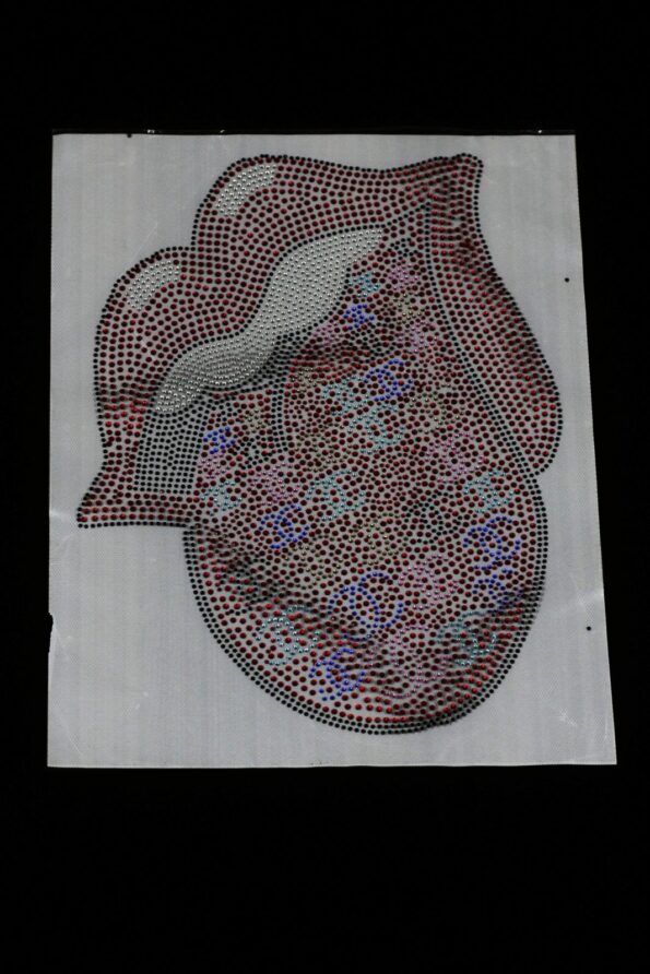 Red Colorful mouth iron on rhinestone appliques