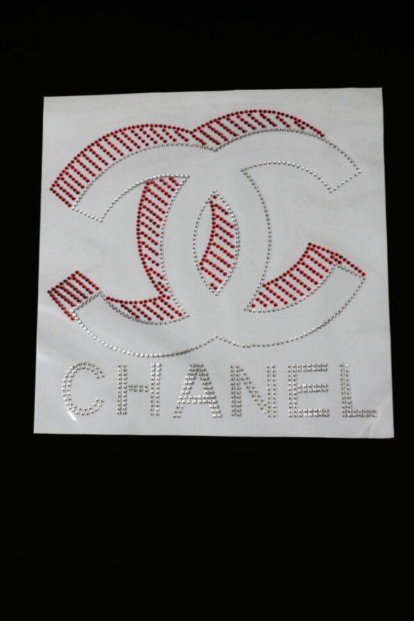 Red silver iron on rhinestone transfers