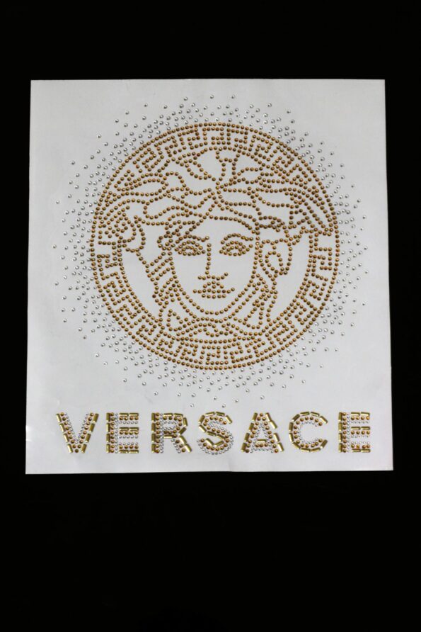 Large gold head iron on rhinestone transfers