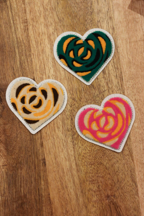 Heart embroidered patch