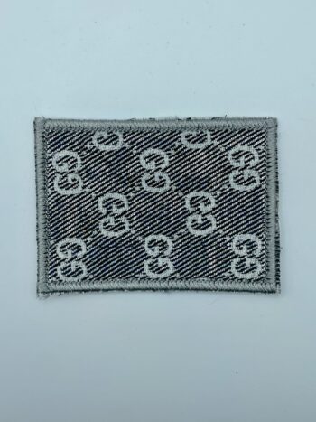 GG shiny pattern iron on embroidery patches