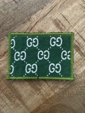 GG green pattern iron on embroidery patches