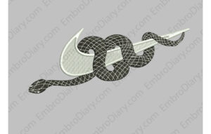 Swoosh snake black iron on embroidery patches