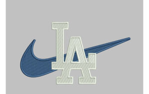 Swoosh LA iron on embroidery patches