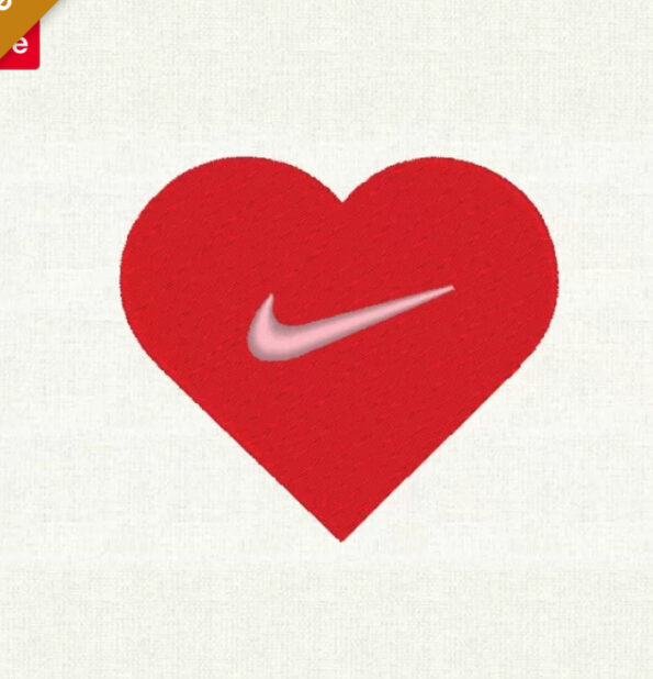 Red heart iron on embroidery patches