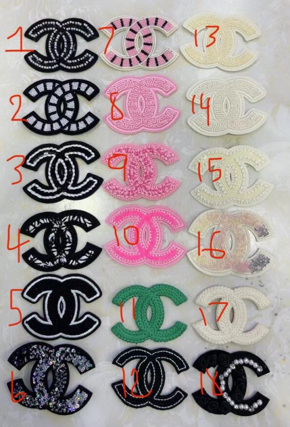 Small C embroidery beaded patches