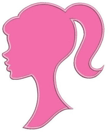 Barbie figure appliqués embroidery design