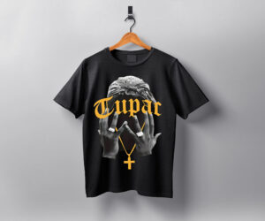 Pac prayer hands graphic tee