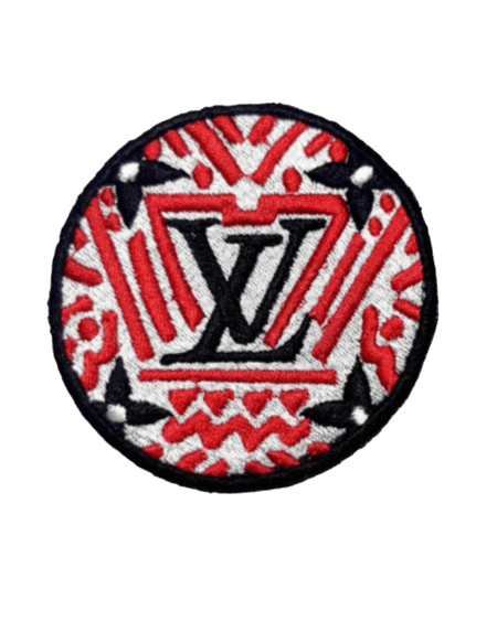 Round L embroidery iron on patches