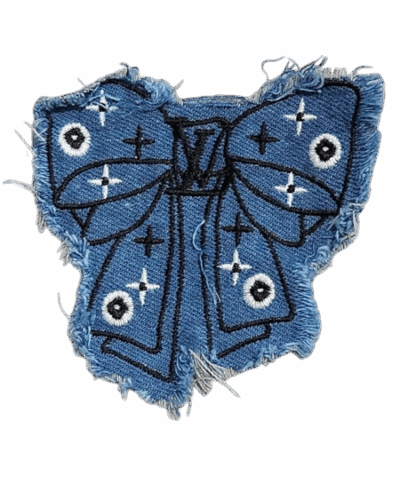 Denim iron on embroidery patches 1