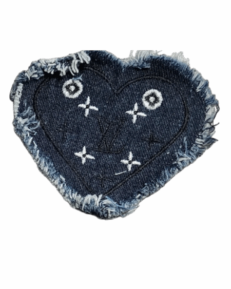 Denim iron on embroidery patches