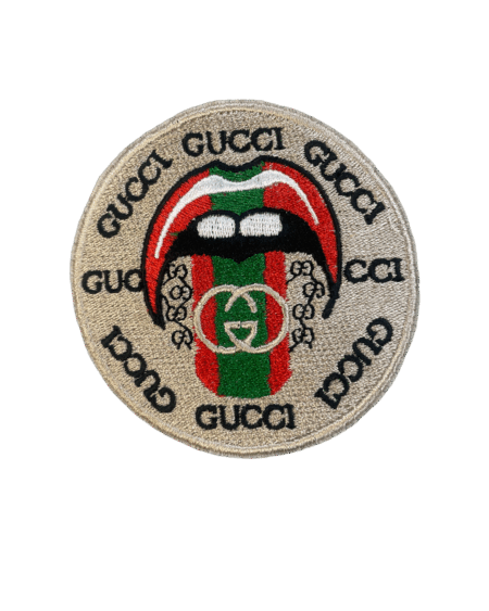 Round iron on embroidery patches