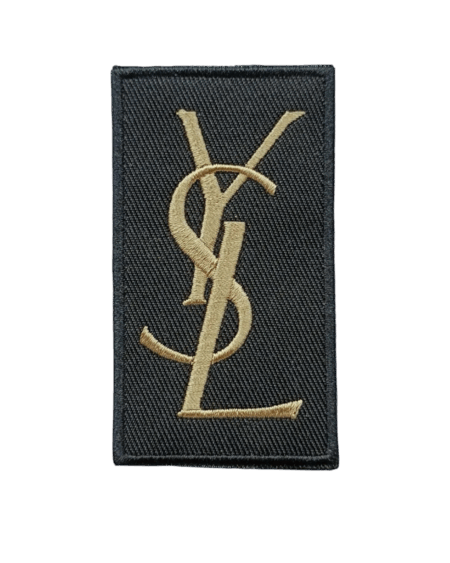 Black logo iron on patches