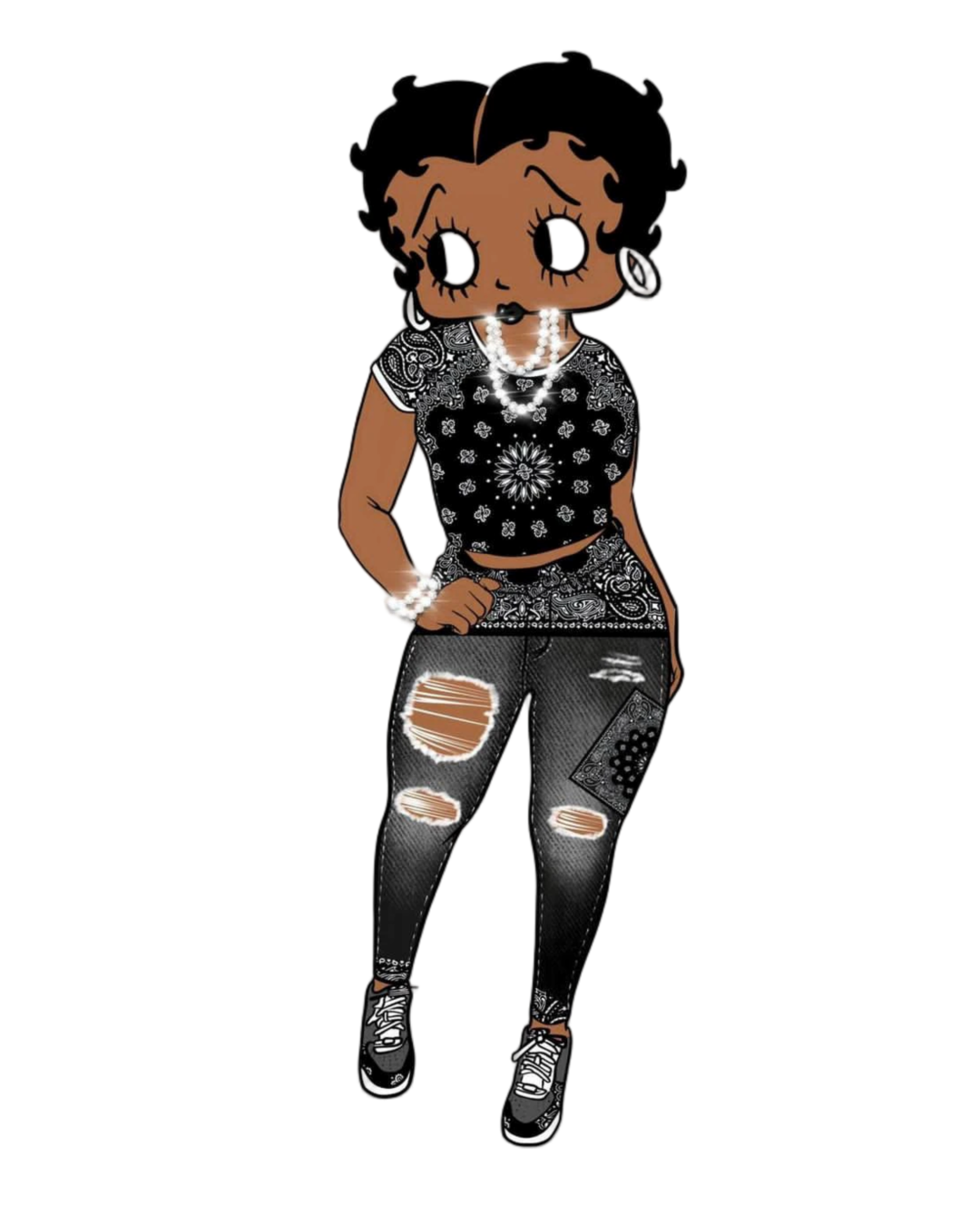 Fashion black melanin girl iron heat transfers