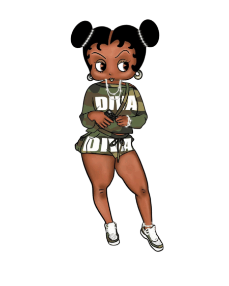 Fashion Diva melanin girl iron heat transfers