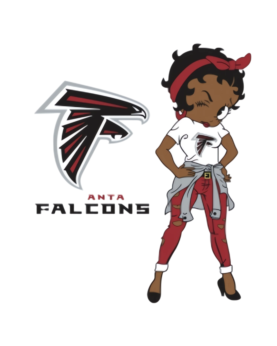 Falcons Betty melanin girl sports heat transfers