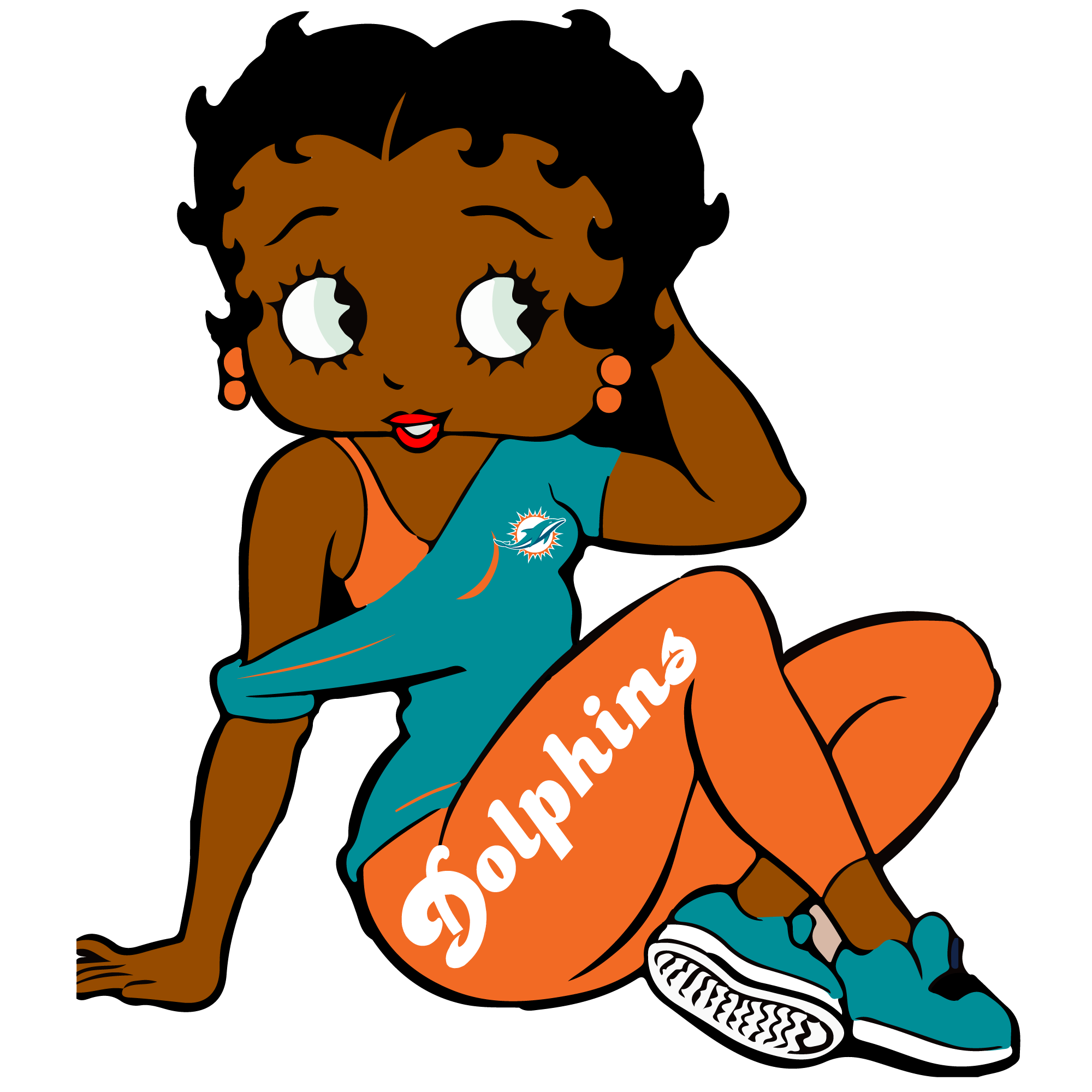 Dolphins melanin girl sports heat transfers 2