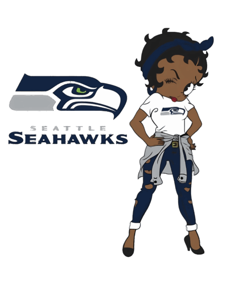 Seahawks Betty melanin girl sports heat transfers