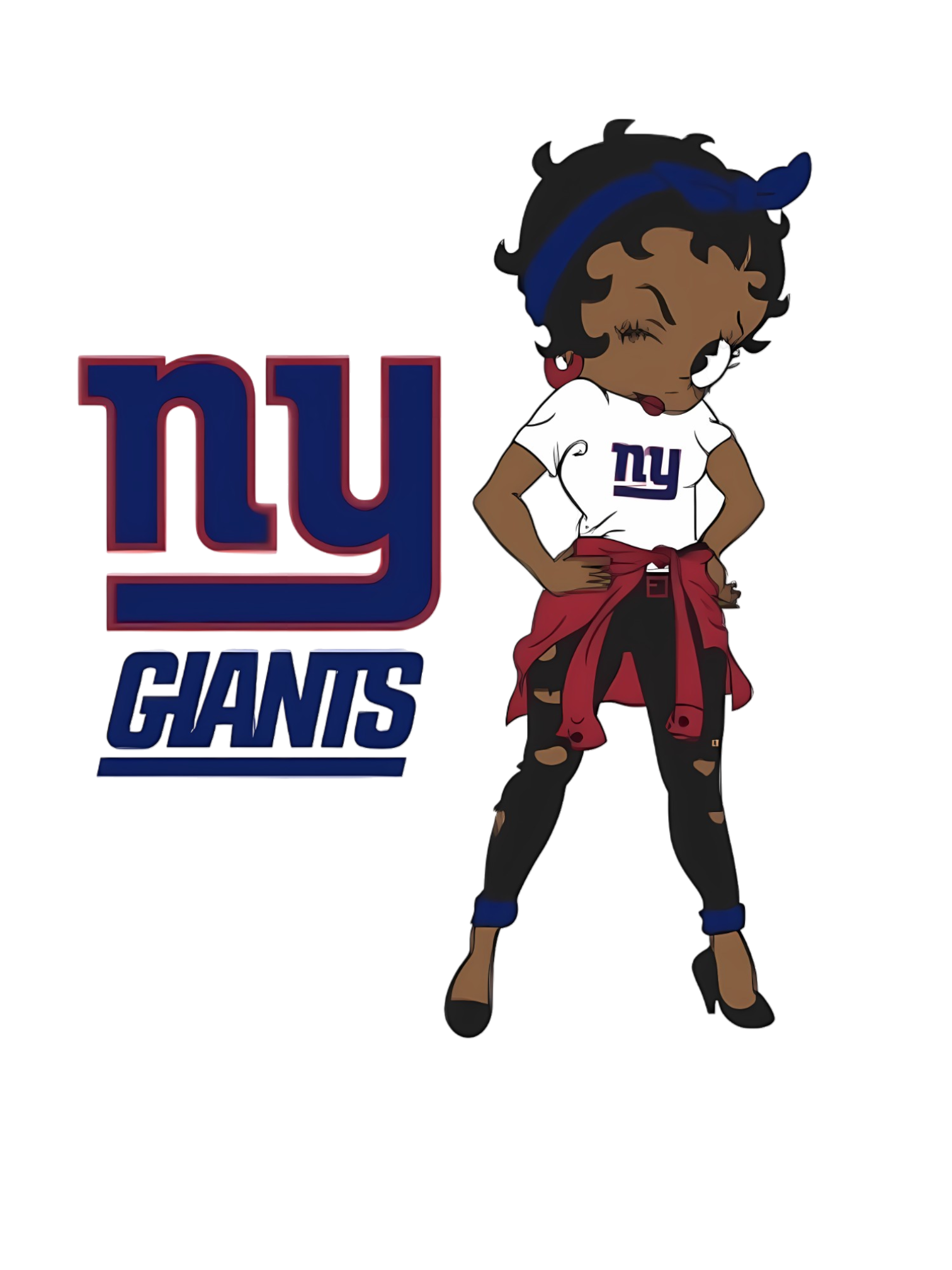 Giants Betty melanin girl sports heat transfers