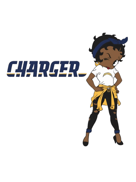 Charger Betty melanin girl sports heat transfers