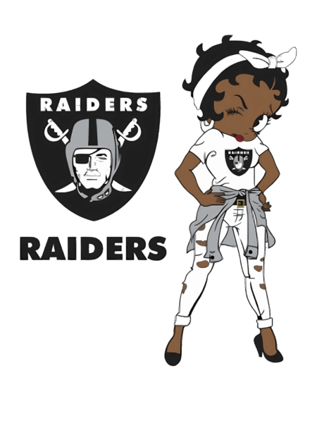 Raiders Betty melanin girl sports heat transfers