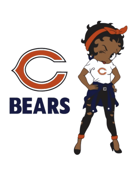 Bears Betty melanin girl sports heat transfers