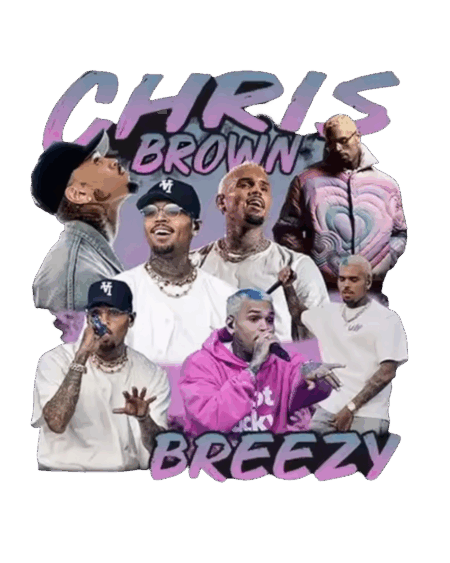 Pink Chris Brown heat transfers