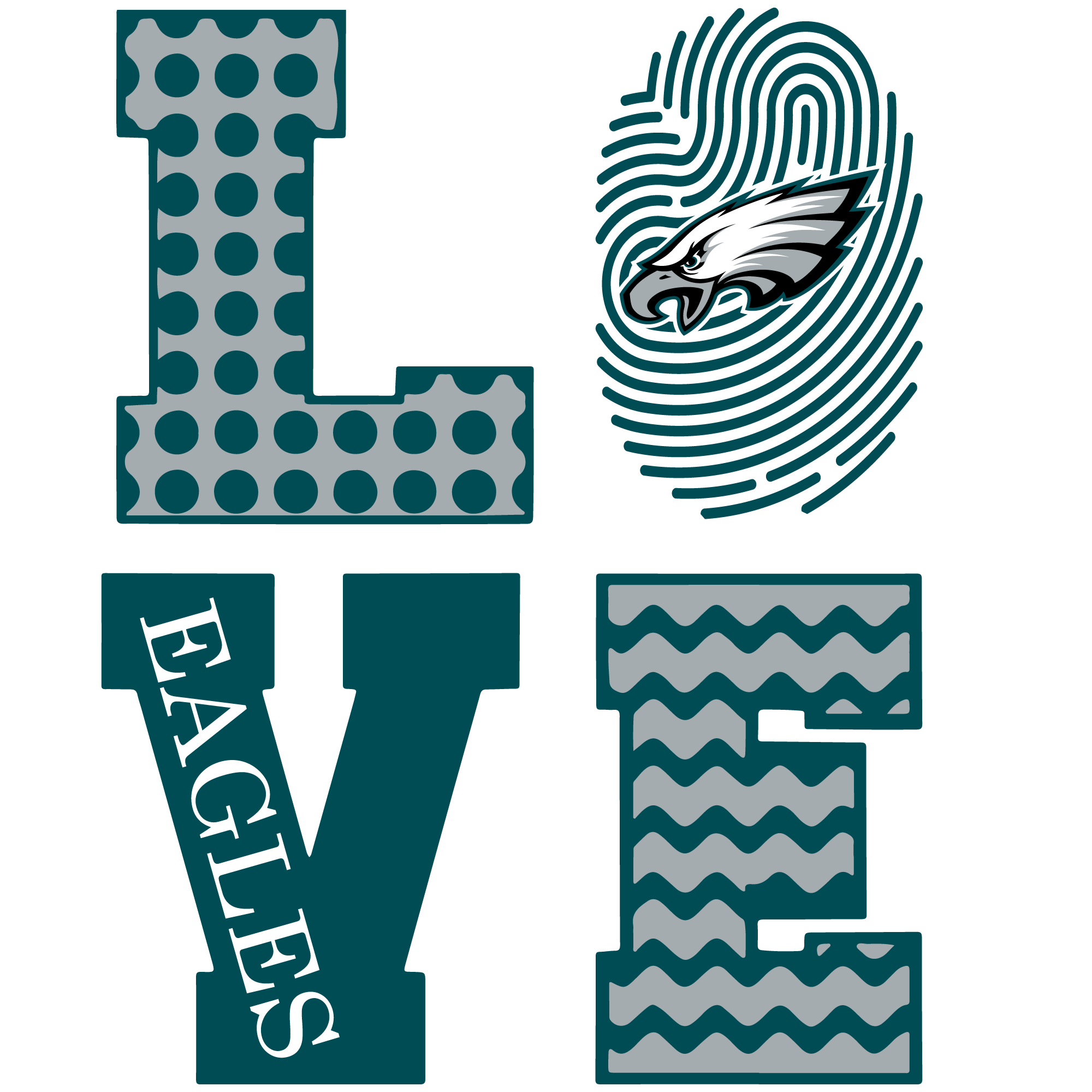 Eagles sports heat transfers