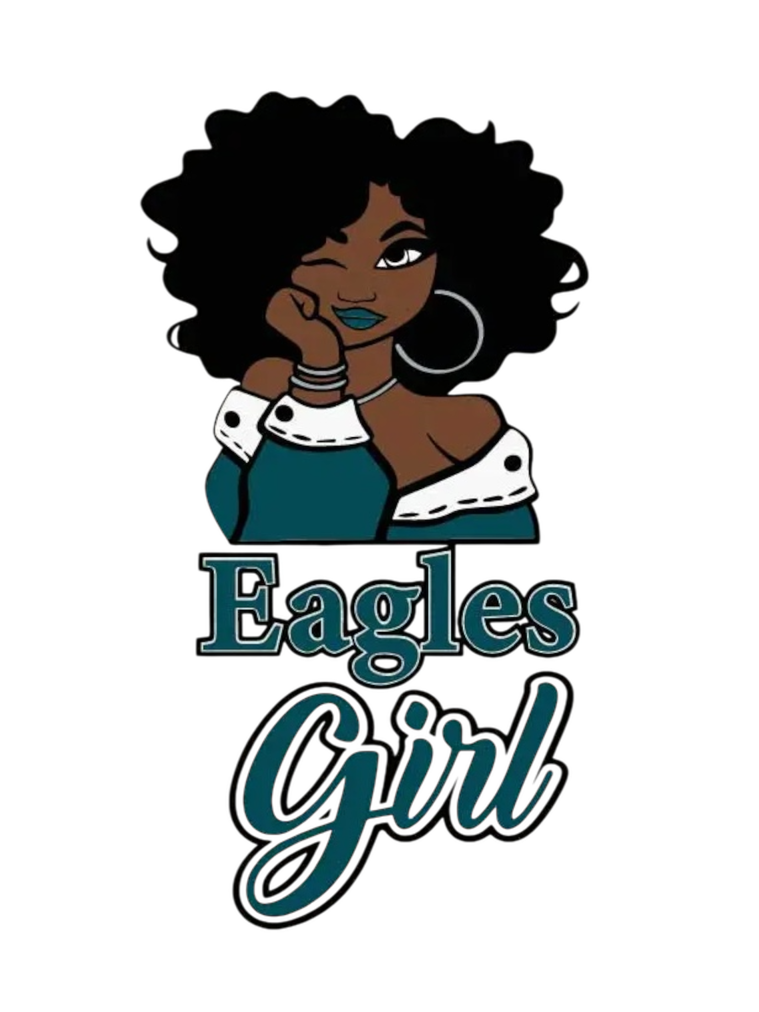 Eagles melanin girl sports heat transfers