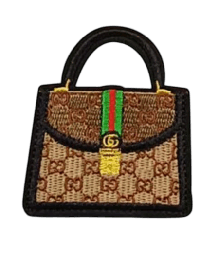 Brown bag iron on embroidery patches