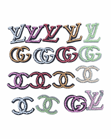 Pearl iron on rhinestone patches