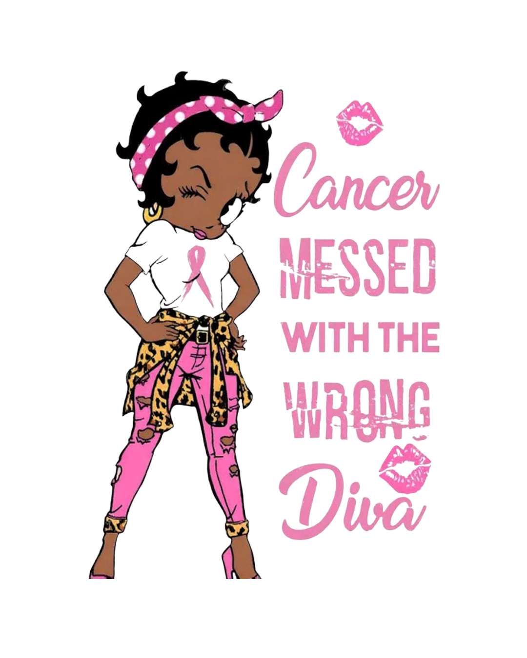 Betty pink cancer iron on heat transfer