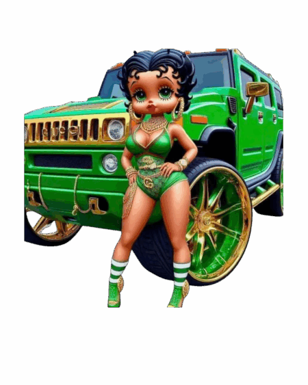 Betty fashion rider melanin  iron on heat transfers