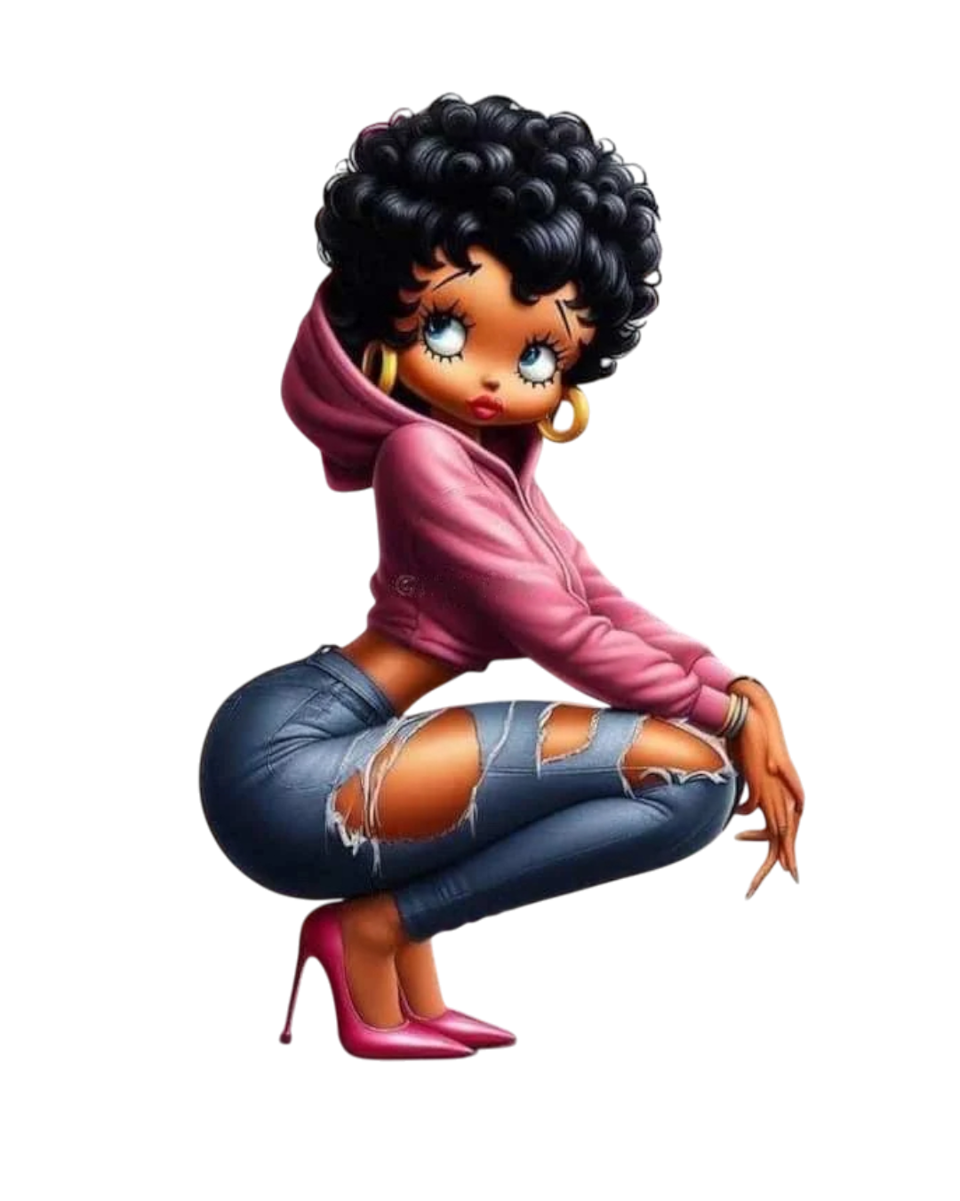 Betty fashion melanin  iron on heat transfers