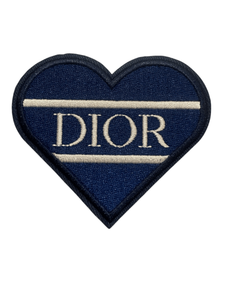 DR heart Round iron on embroidery patches