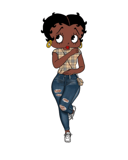 Betty B melanin girl iron heat transfers