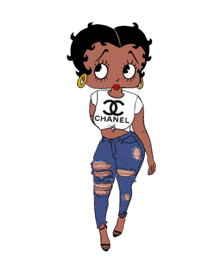 Betty C melanin girl iron heat transfers