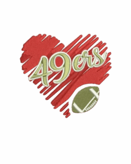 49ers heart embroidery patches 
