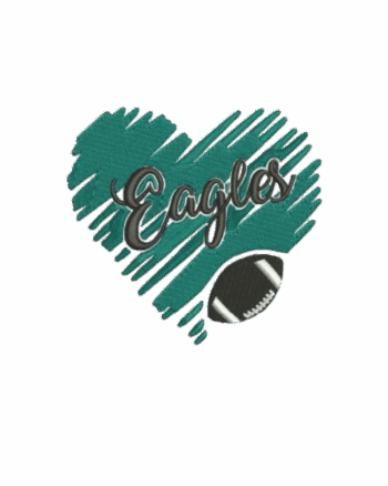 eagles heart embroidery patches