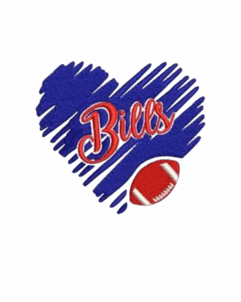 Bills heart embroidery patches 
