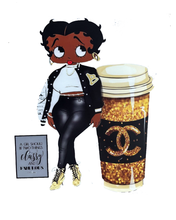 Betty classy melanin girl iron heat transfers