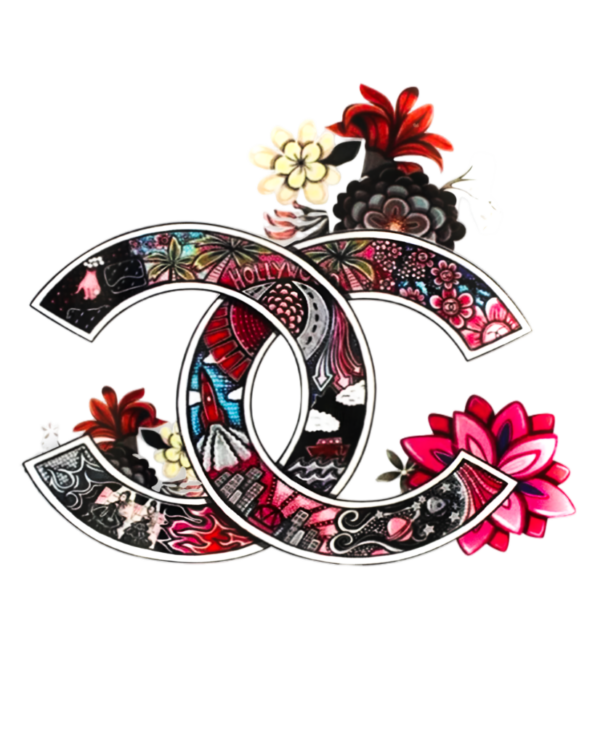 CC flower iron on heat transfers