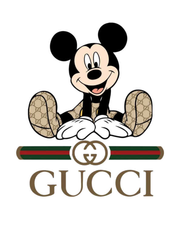 Gucci Mickey sitting iron on heat transfers