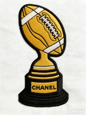 Football trophy iron on patch