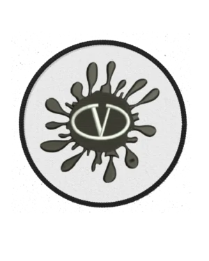 V splatter iron on embroidery patches