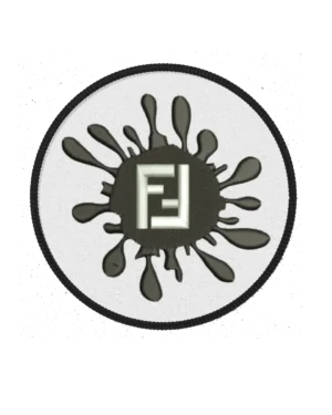 F splatter iron on embroidery patches