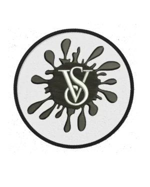 VS splatter iron on embroidery patches